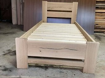 Masívna dubová posteľ 90 × 190 cm