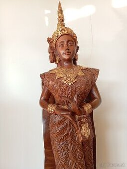 ✨Veľkolepá vyrezávaná socha Buddhu s podstavcom 125 cm