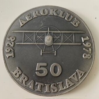 Predám medaila ČSSR -  AEROKLUB BRATISLAVA - Vzácna