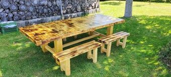 Stôl+4 lavice do záhrady