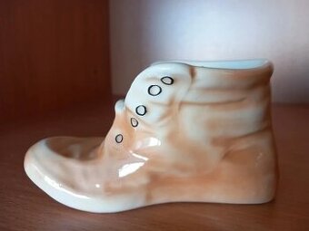 Stará dekoračná porcelánová bota 12,5x7x7 cm