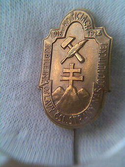 Odznak s trojvrším a slovenským dvojkrížom - 1928