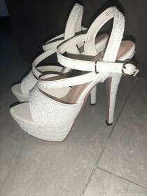 Biele sandále svadobné č.35