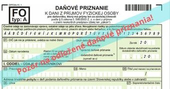 Daňové priznanie FO typ A, typ B