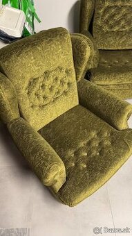 Pekná zachovalá retro sedacia súprava zelená