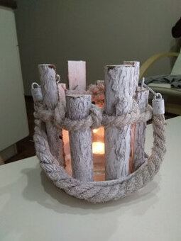 nielen vianocny svietnik drevo so sklenenym drziakom