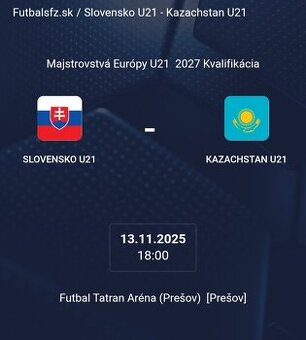 Slovensko21 vs Kazachstan 21 - Tatran arena