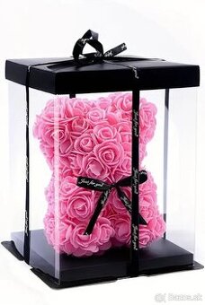Rose Bear - ružový macko z ruží 25 cm - medvedík z ruží