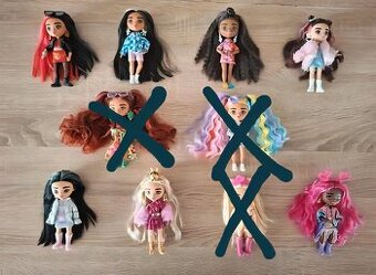 Sada 7 ks nehraná bábika Barbie Mattel Extra Fly Minis 15cm