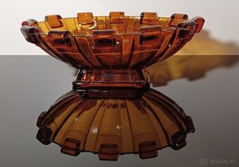 Nádherná Art Deco veľká misa v nádhernej jantárovej farbe