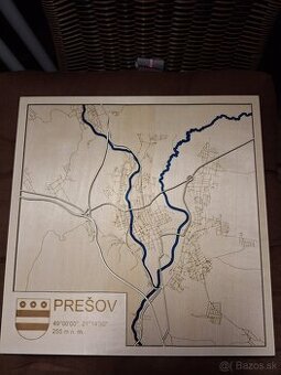 Drevená 3D mapa mesta/obce