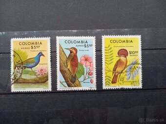 Poštové známky č.449 - Kolumbia - vtáci