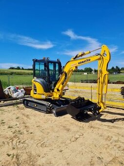 Práca s minibagrom a vyklápačom