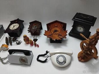 STARÉ DOPLNKY NA CHATU,ALTÁNKU KUKUČKOVÉ HODINY,TELEFÓN