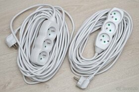 2 kusy EMOS Predlžovací 10 m kábel biely, 3 zásuvky