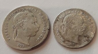 Vzácny 20 a 10 grajciar 1870 František Jozef