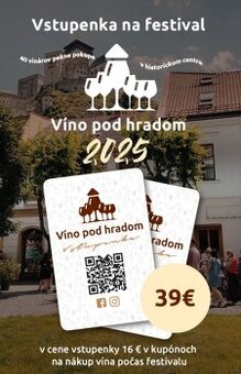 Predám lístky - Víno pod hradom 31. 5. 2025 v Trenčíne