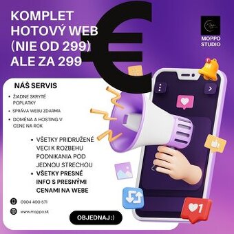 Webové stránky komplet na kľúč za 299€