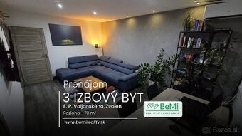 Na prenájom moderný a priestranný 3-izbový byt vo Zvolene –
