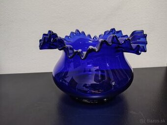 Váza modré sklo
