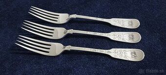 Investičné Striebro –3x vidličky dezertné-Británia 1960