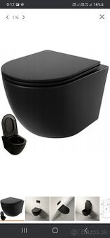 MISKA WC ČIERNA RIMLESS DOSKA S POMALÝM SKLÁPANÍM