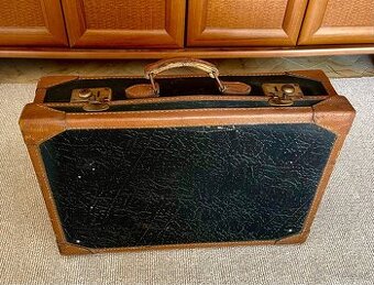 Elegantný RETRO KUFOR s koženým lemovaním