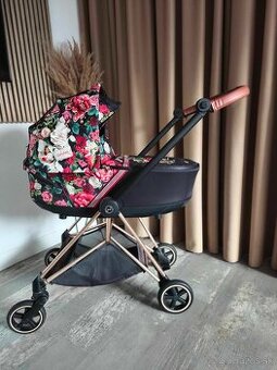 CYBEX MIOS Rose Gold/Spring Blossom Dark, kočík-3kombinácia