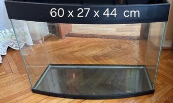 Akvárium 60x27x44 oblá predná strana.