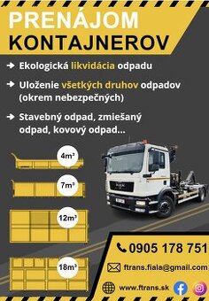 🚛 Odvoz odpadu, prenájom kontajnerov – Humenné a okolie ♻️