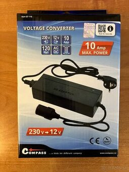 Menič/prevodník napätia 230V -> 12V, 10A, 120W, autozásuvka