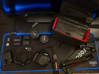 Canon EOS 250D + 2 objektívy + kompletná výbava – TOP stav