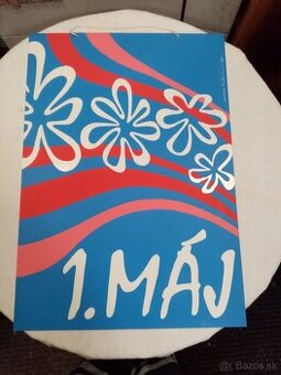 plagáty z doby socializmu, plastové, rozmery: 59mm x 42mm