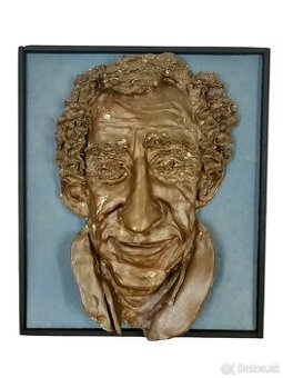 Reliéf - mozaika - Belmondo - terakota - Gera - Hlava - art