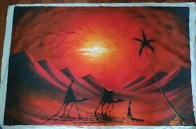 Ručne maľovaný obraz na plátne z Egypta
