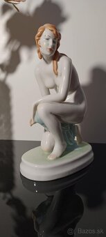 Zsolnay porcelánová značená socha Akt v štýle Art Deco