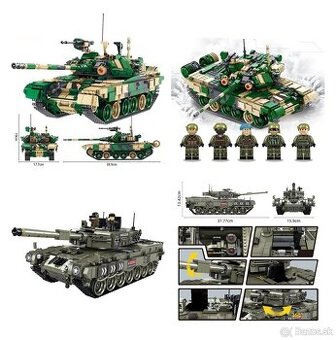 Stavebnice tankov + postavičky - typ lego - nové - 1