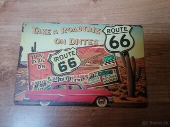 Plechová tabuľa Route 66