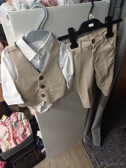 Slávnostný 3-dielny komplet pre chlapčeka (6–9 mes.)