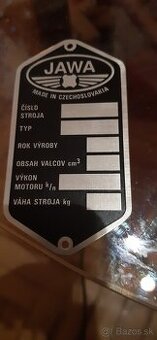 Čistý štítok na JAWA