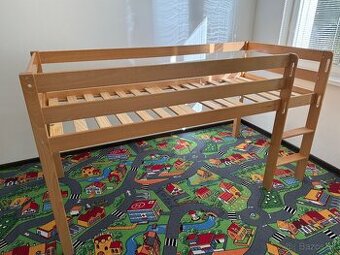detska postel 90x200, vysoka, s hracim priestorom