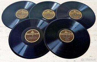 Pět starožitných šelakových gramofonových desek 1930 - 1932