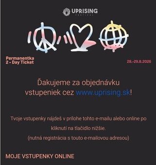 Uprising detský listok - za 20€