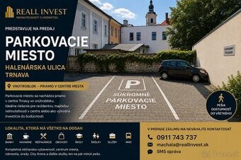 PARKOVACIE MIESTO NA PREDAJ - Halenárska, Centrum mesta