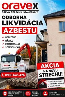 Likvidácia AZBESTU/Eternitu+AKCIA na novú strechu
