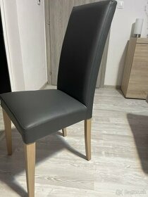 stoličky šedé koženkové - 1