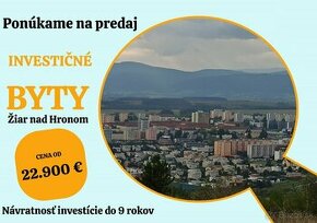 Byty na predaj - investičná príležitosť v Žiari nad Hronom