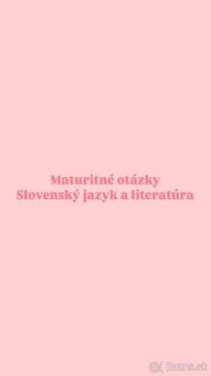 Maturitné otázky zo slovenského jazyka a literatúry - 1