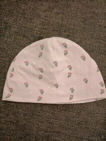 Detská čiapka dievčenská, 2-vrstvová, ružová, č 52 - 1