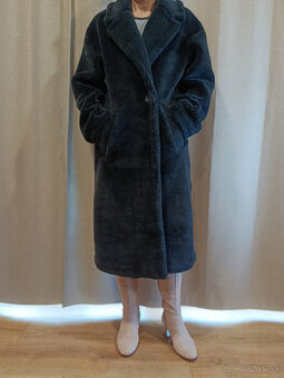 Kožuch-TEDDY čierny dlhý, M-L, ako NOVÝ - 1